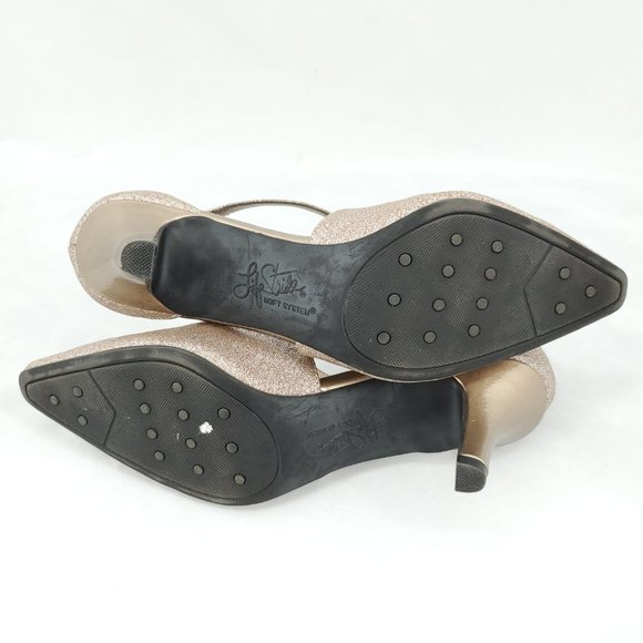 LifeStride Kalika Glittery Gold Pointed Toe Comfort Heel 7.5 Champagne Rose gold - Picture 10 of 10